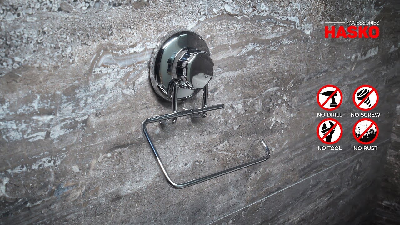 HASKO Vacuum Suction Cup Toilet Paper Holder