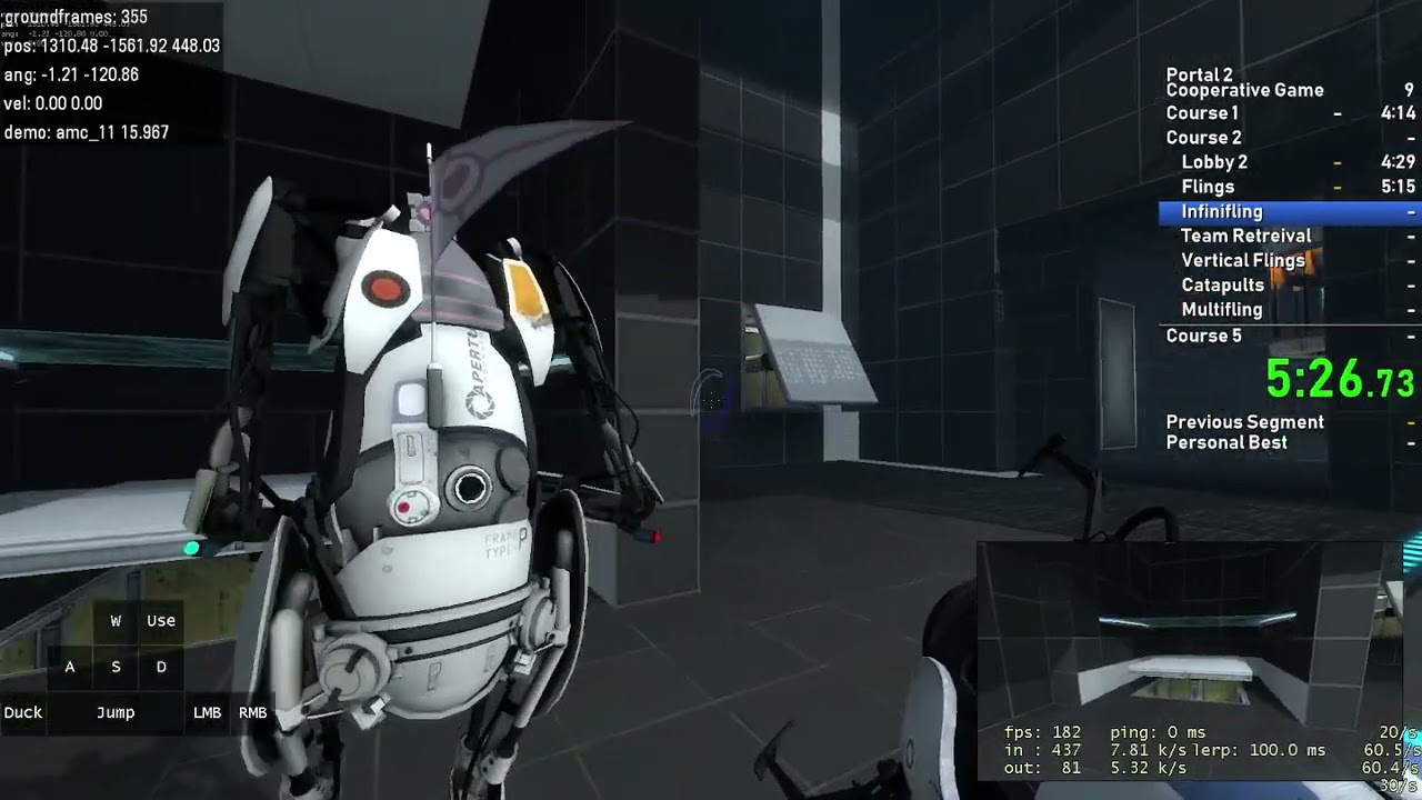 Portal 2 Coop All Main Courses in 34:41 (Speedrun Mod)