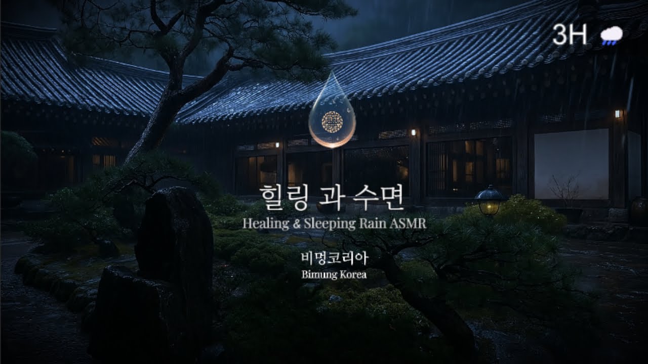 🌧️ 한옥 마당의 빗소리 3시간 ASMR | 빗속에서 고요를 배우다