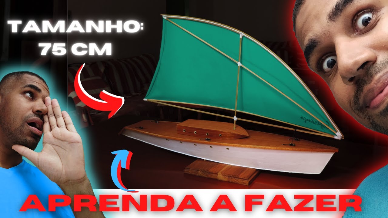 Constru&ccedil;&atilde;o Veleiros Decorativos: Mega Veleiro 75 CM - Artesanato para vender (link na descri&ccedil;&atilde;o)