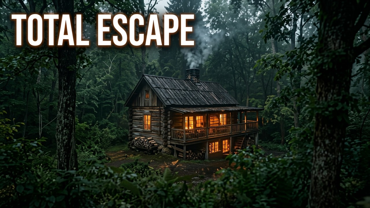 Rainy Forest Cabin at Night 🌧 Cozy Fireplace Cabin Ambience for Sleep & Relax