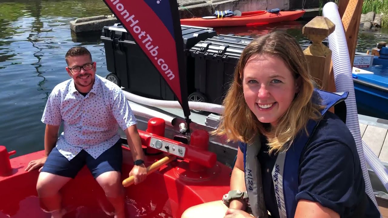 How to drive a wood-fired hot tub boat!