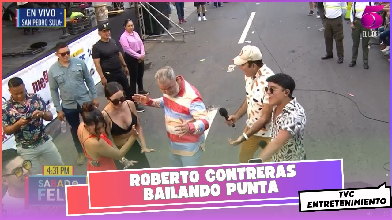 Salvador Nasralla y Roberto Contreras  bailan punta junto a sampedranos en la Feria juniana