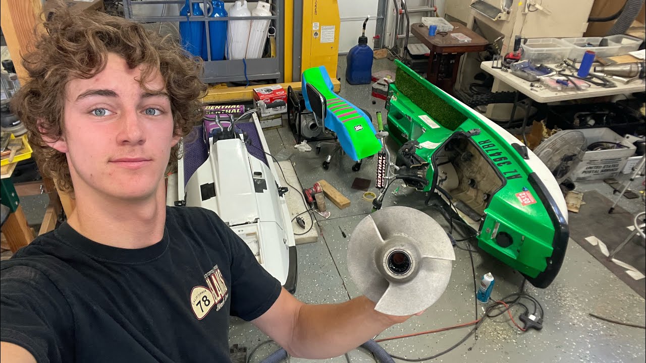 Changing out the Prop on my Kawasaki Jet Ski! Skat Trak TIME!!