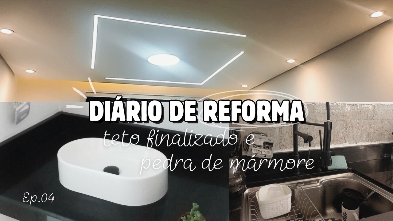 🛠️ DIÁRIO DE REFORMA | EP. 04 | teto finalizado, bancada de mármore na cozinha e lavabo