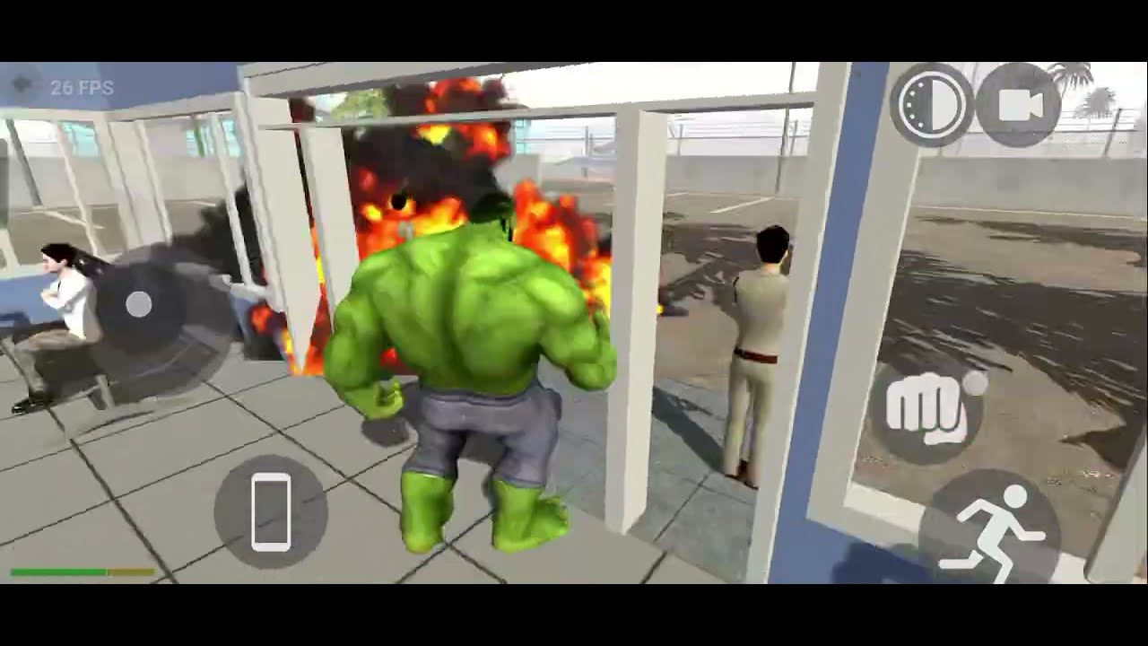 Hulk trapped by zombie in police helicopter in Indian bike driving 3D #trending #games 