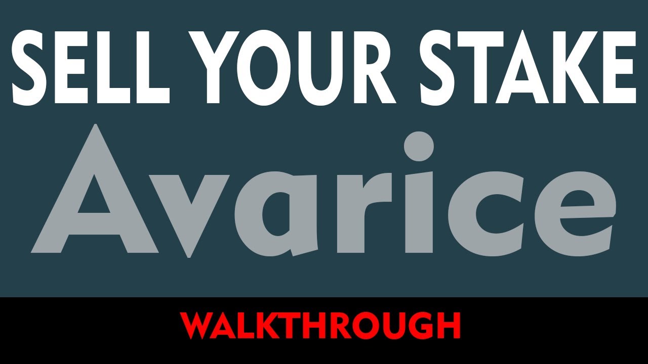 An Avarice Tutorial on how to sell your staked Tokens