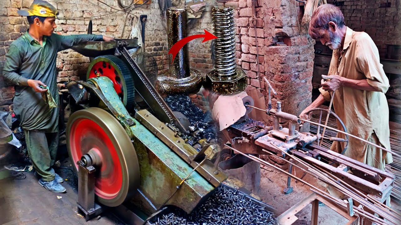 Complete Manufacturing Process of Hexagon Bolts In Factory| Amazing Hexagon Bolt Production