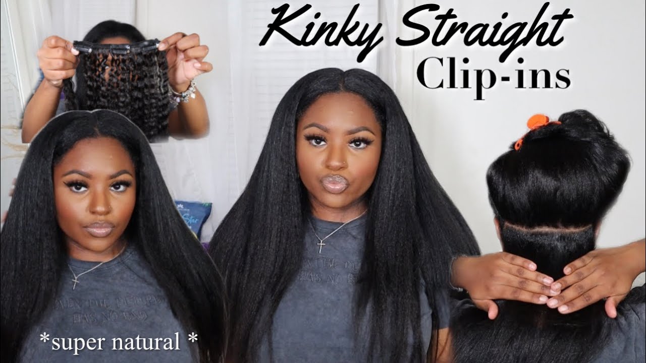 SUPER NATURAL KINKY STRAIGHT CLIP IN HAIR EXTENSIONS | AMAZING BEAUTY HAIR
