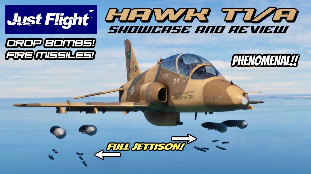 JustFlight Hawk T1/A Showcase and Review! Missiles! Bombs! | Microsoft Flight Simulator | MSFS