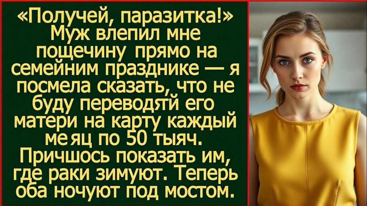 Муж влепил мне пощечину, когда я сказала, что не буду переводить его матери каждый месяц по 50 тысяч