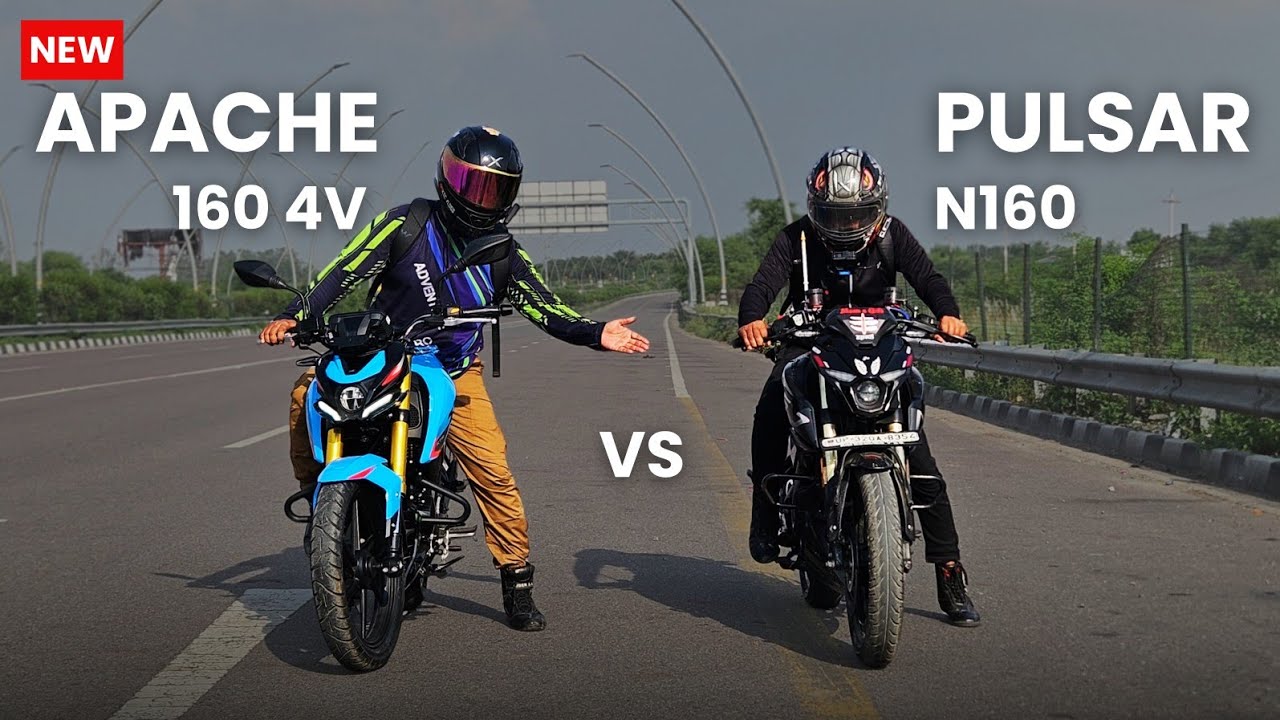 New TVS Apache 160 4V vs Bajaj Pulsar N160 | Drag Race | Top End Battle!