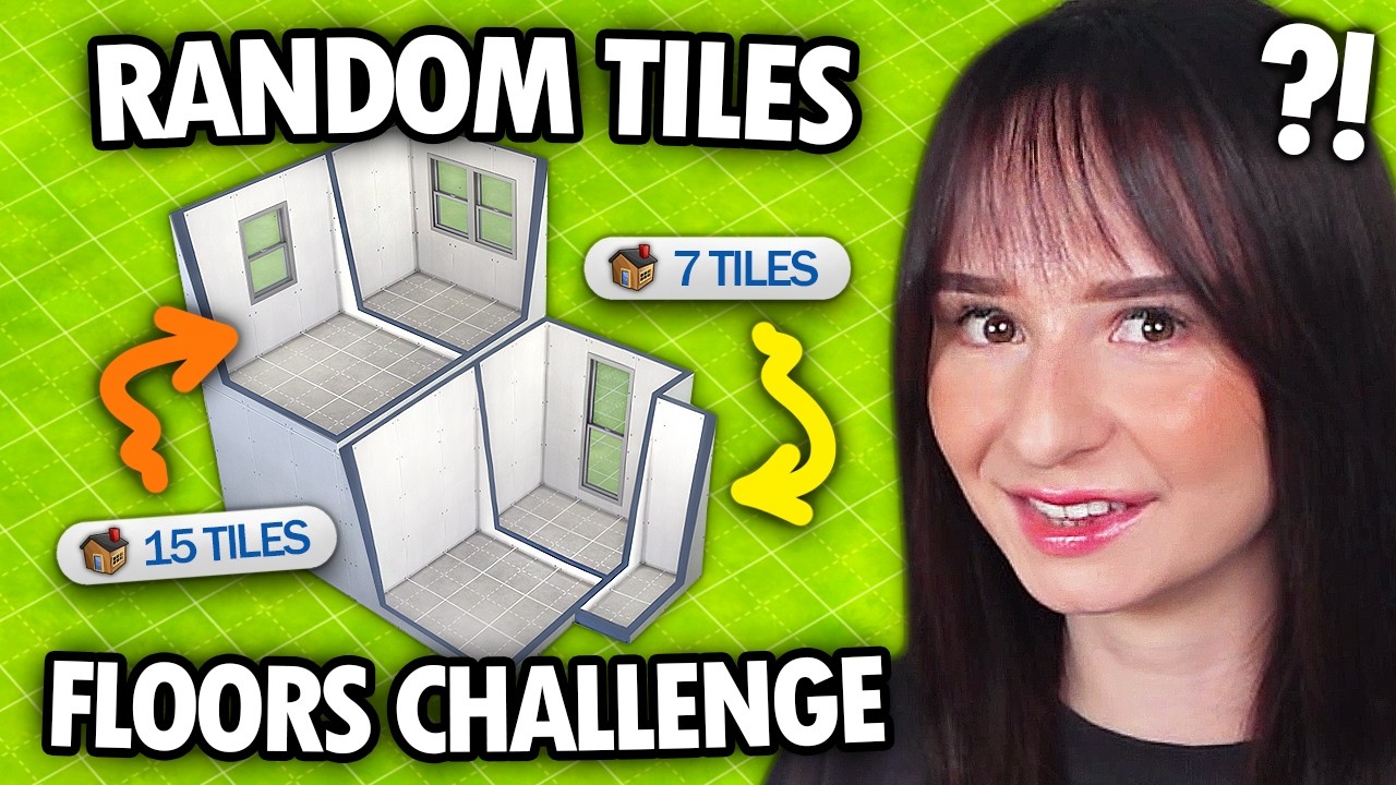 Every floor is a random NUMBER OF TILES build challenge in The Sims 4