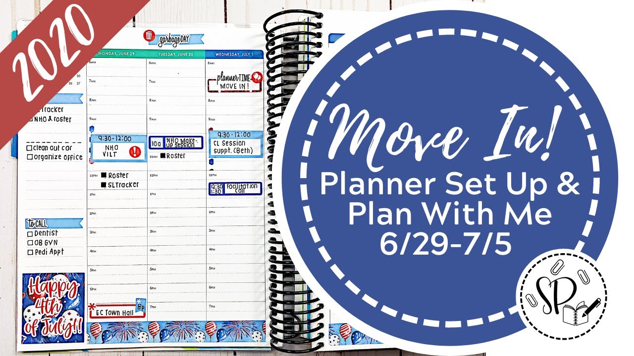 Erin Condren LifePlanner 2020 Move In Set Up & Plan With Me June 29th - Jul 5th