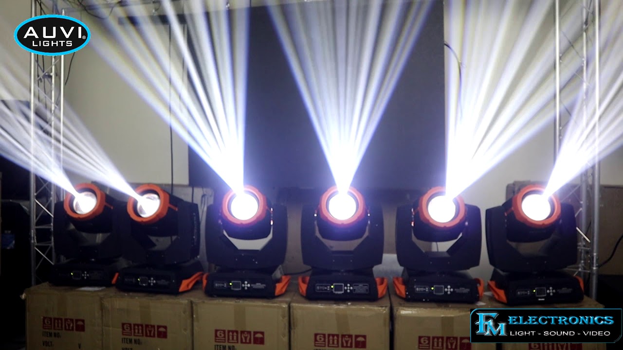 Luces roboticas Gama 7R Beam 230 watts V2 Con efecto Arcoiris y nuevas mejoras.