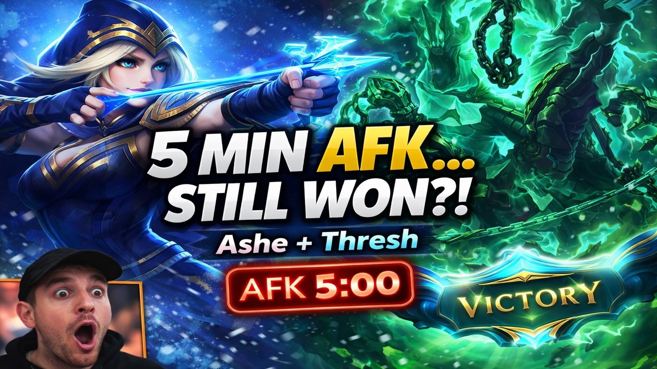 AFK for 5 Minutes… STILL Won! Ashe + Thresh Dragon Lane | Wild Rift (Arctic Arrow)