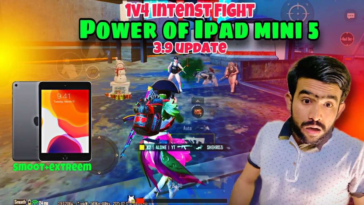 Ipad mini 5 PUBG test | 3.9 update intense Fight | Handcame 5 Finger Claw| PUBG mobile