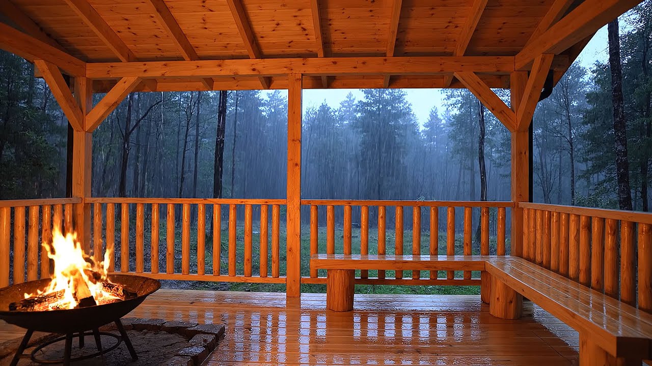 Fall Asleep Instantly 🌧️ Rain & Fireplace Ambience (No Movement, Dark Night)