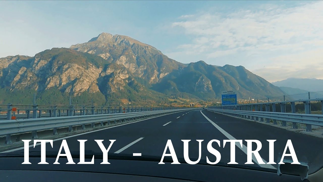 Driving from Italy, Osoppo-Tarvisio to Austria, Villach