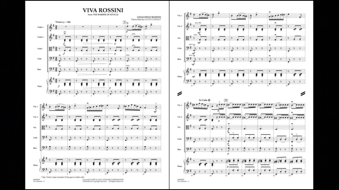 Viva Rossini (from The Barber of Seville) arranged by Lloyd Conley