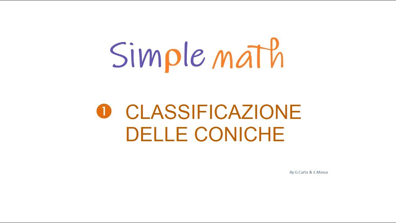 CLASSIFICAZIONE DELLE CONICHE