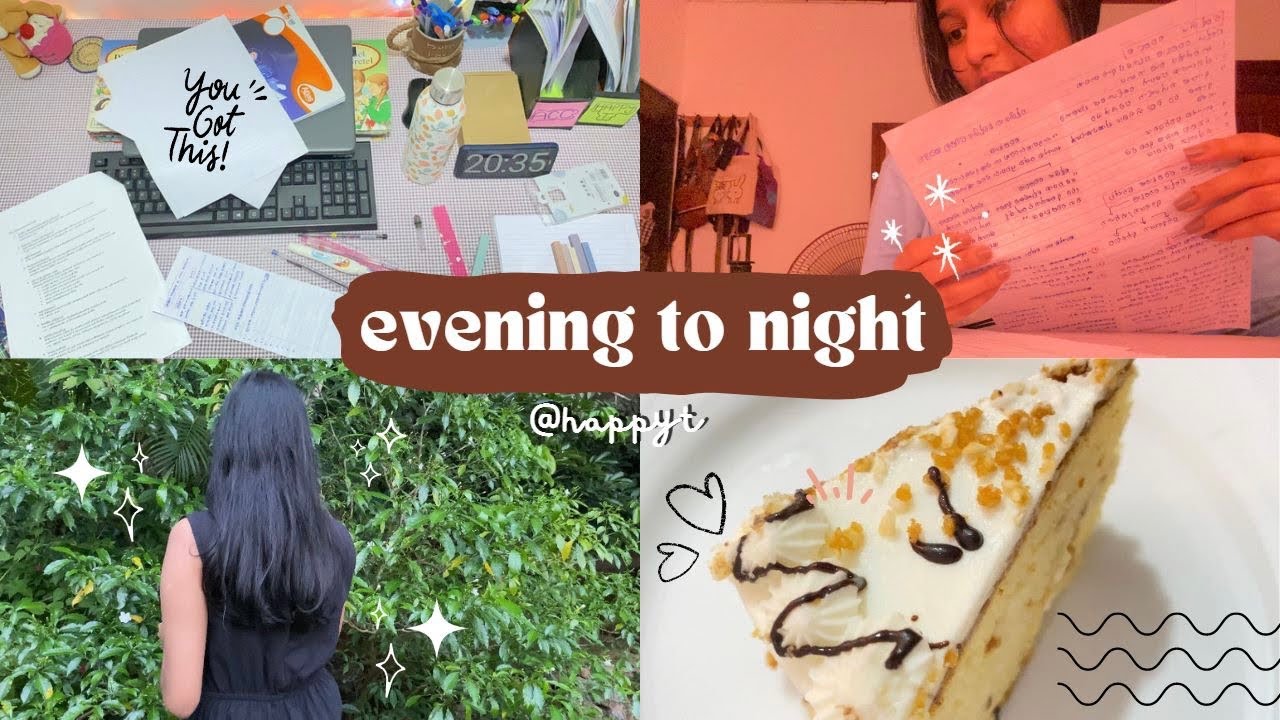 Evening to night vlog+study📚🌙|පාඩම් වැඩ එක්ක ගෙවුණ රාත්‍රියක්🌝💛