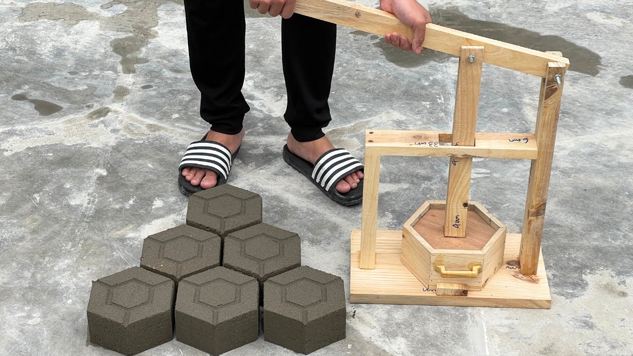 Designed A Wooden Hexagon Brick Stamping Mold To Create Beautiful Details - Saving Time
