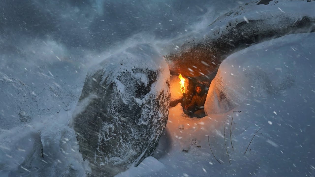 In tha Frozen Mountains and Deadly Storm i Found a Cave For Survive From Blizzard and Hunger Wolves