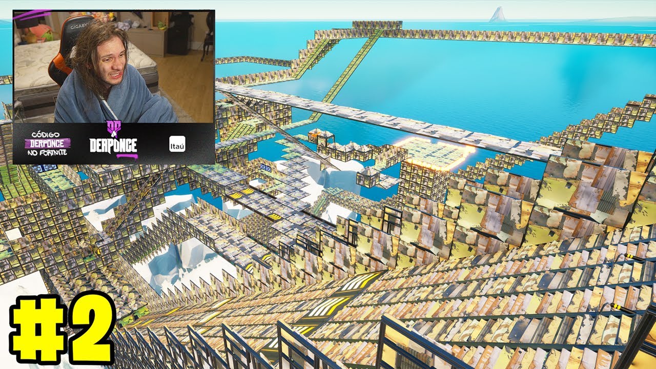 REAGI AO PRIMEIRO MAPA QUE CONSTRUI NO FORTNITE KKKK