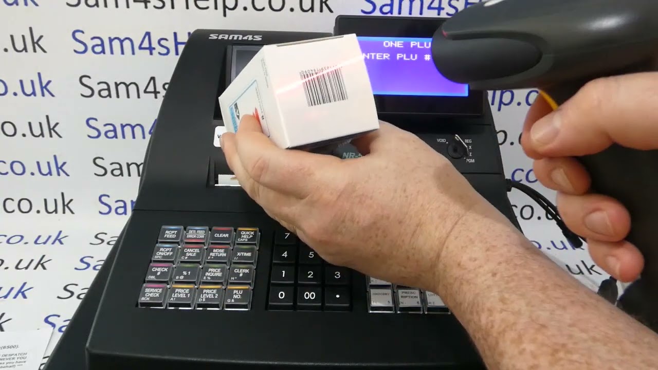 How To Program Barcode EAN Products PLU Programming Sam4s NR-500 / NR-510R / NR-520R Cash Registers