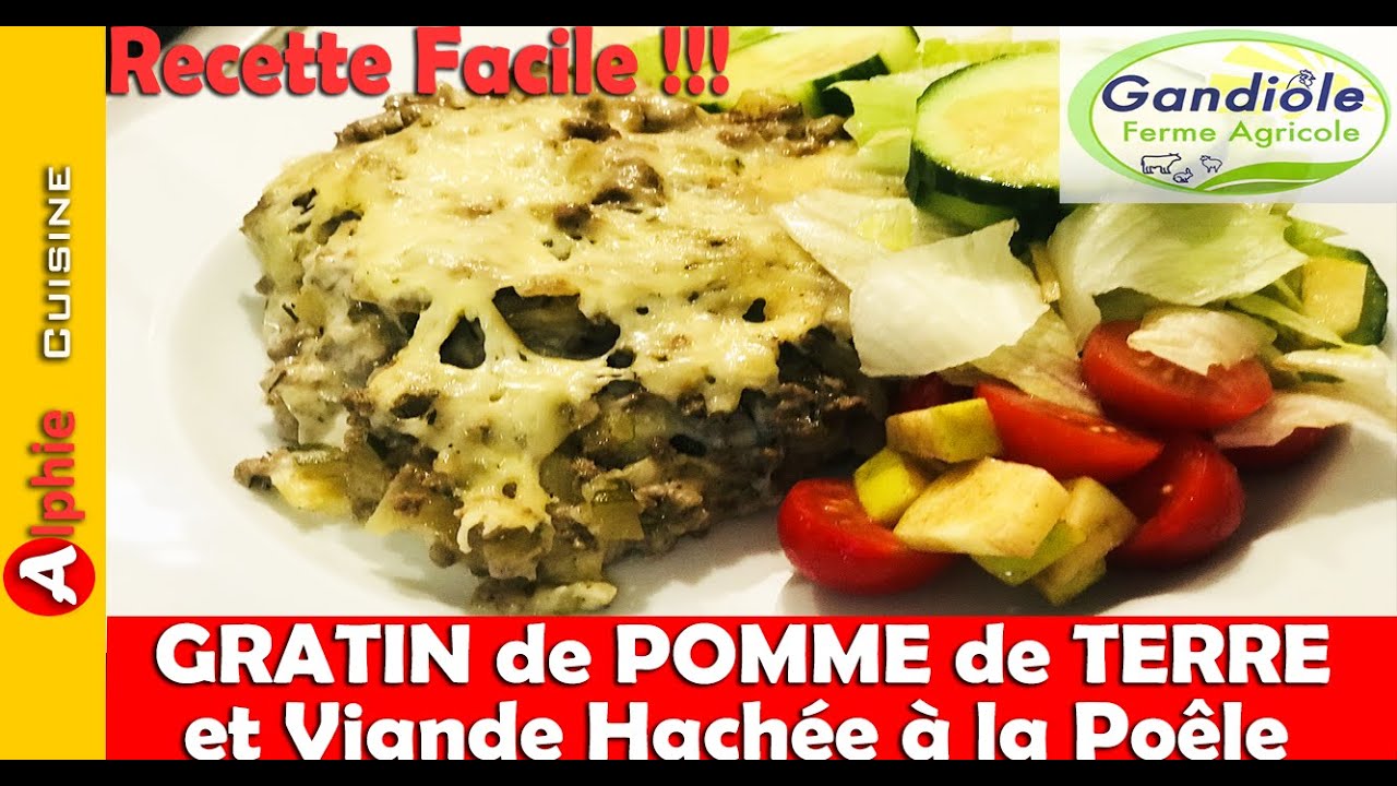 GRATIN de POMME de TERRE et VIANDE HACHÉE à la Poêle - Recette Gandiole Facile !!!