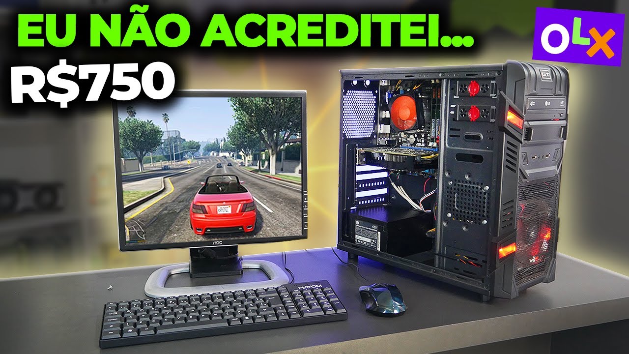 ACHEI UM PC GAMER COMPLETO POR R$750 NA OLX! FUNCIONOU? OLHA COMO CHEGOU!