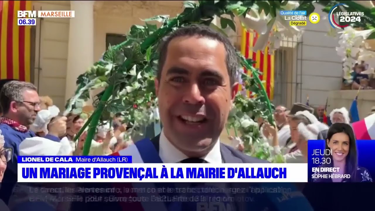 Allauch : l'H&ocirc;tel de Ville historique inaugur&eacute;, apr&egrave;s un mariage proven&ccedil;al
