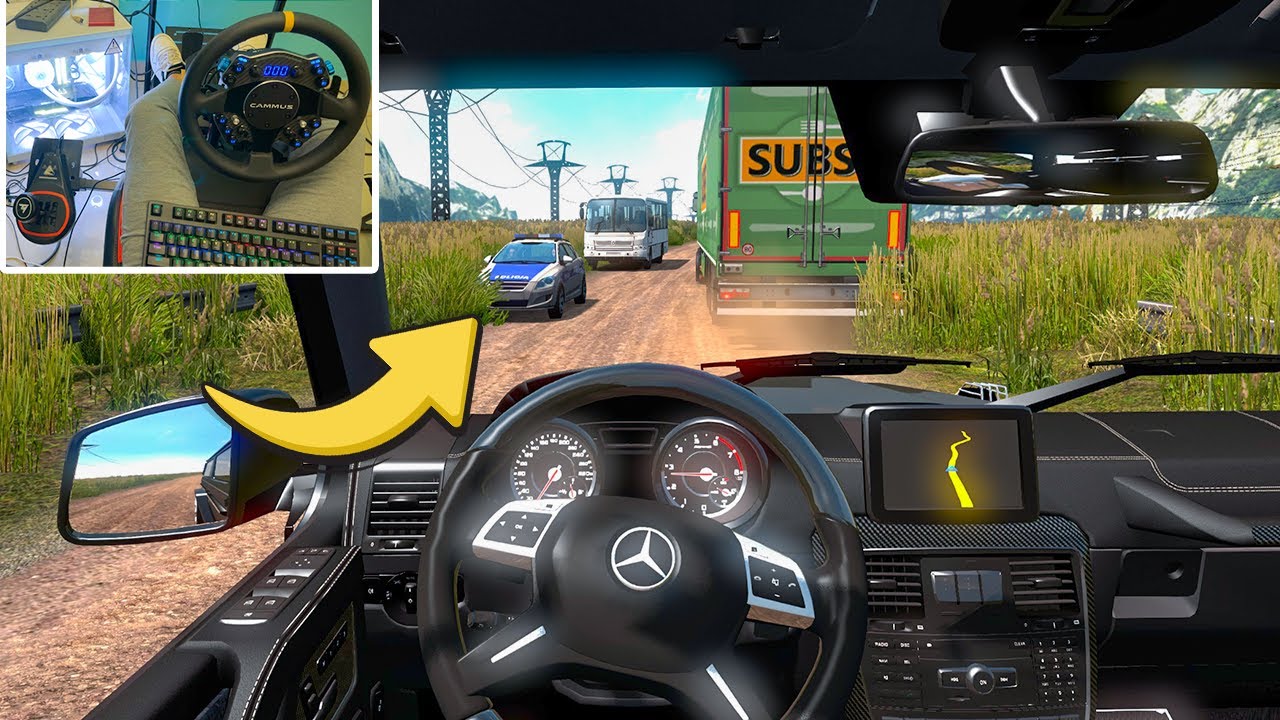 Mercedes-AMG G 65 through Narrow Roads - Euro Truck Simulator 2 | Steering Wheel Gameplay