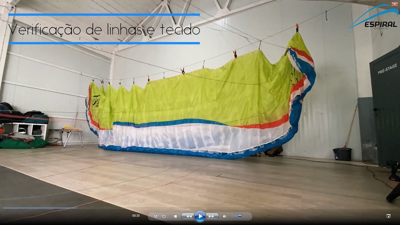 Inspeção e trimagem parapente