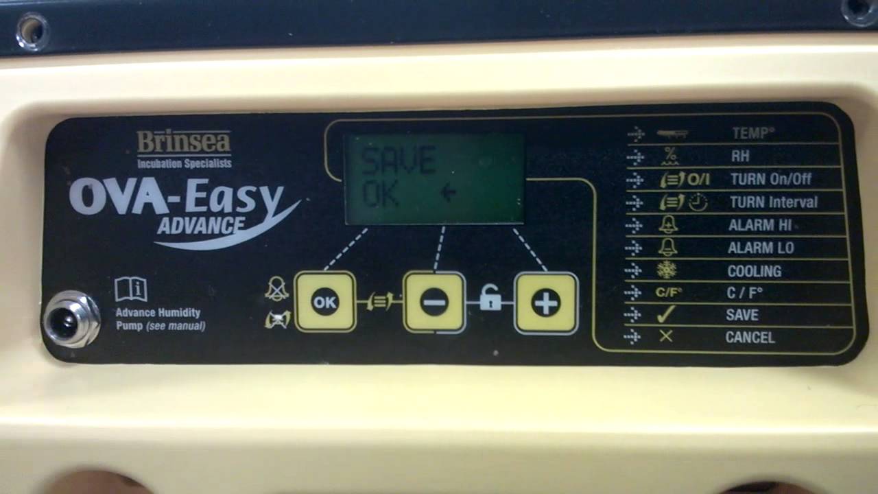 Recalibrating an OvaEasy incubator