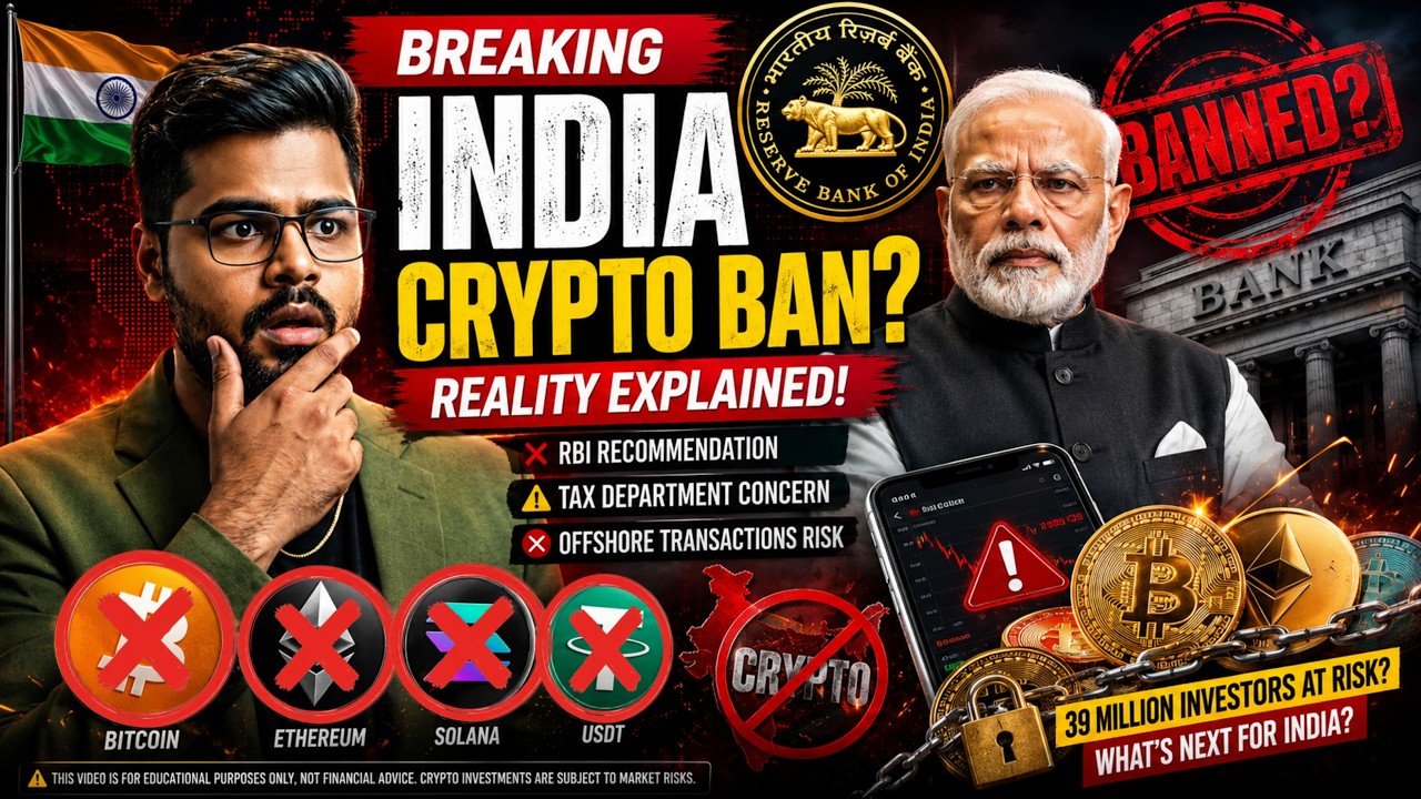 🚨 India Crypto Ban | RBI's Biggest Crypto Warning Explained | Don't Panic! | Crypto Market Update?
