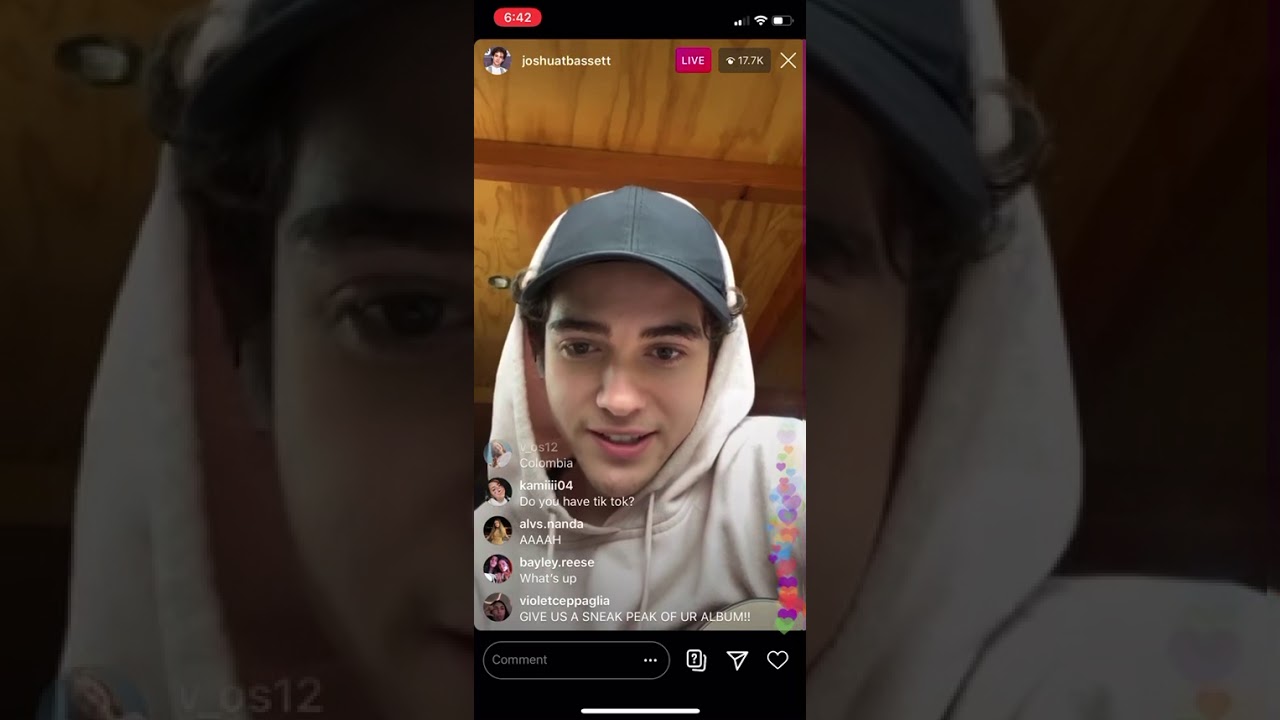 Joshua Bassett -  Instagram live