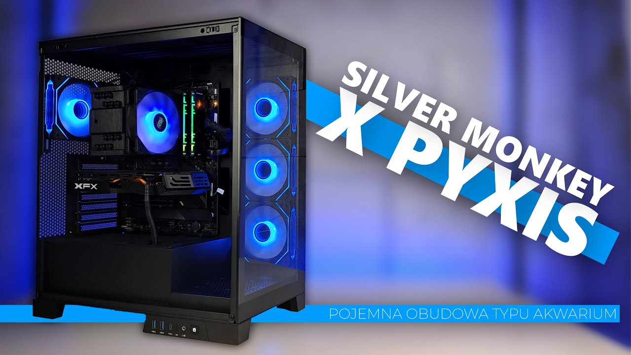 DUŻA I ŁADNA OBUDOWA DO KOMPUTERA GAMINGOWEGO - SILVER MONKEY X PYXIS