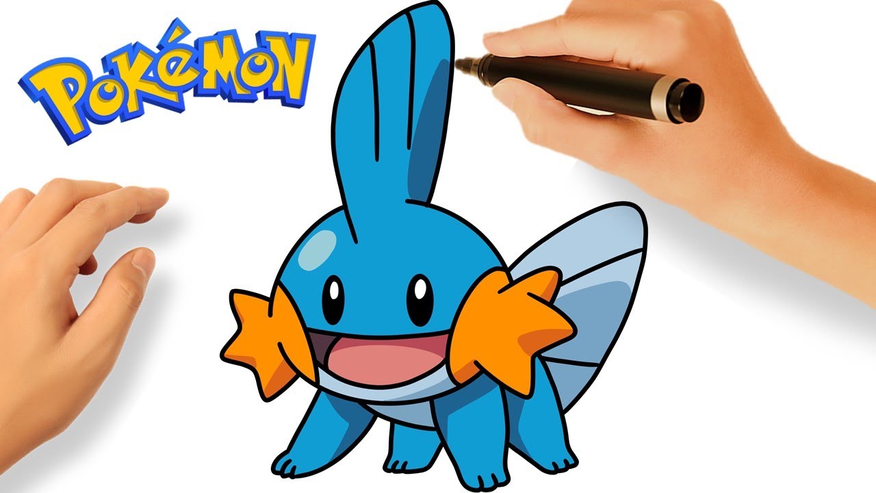 CÓMO DIBUJAR A MUDKIP FÁCIL 🔵| DIBUJANDO POKÉMONS