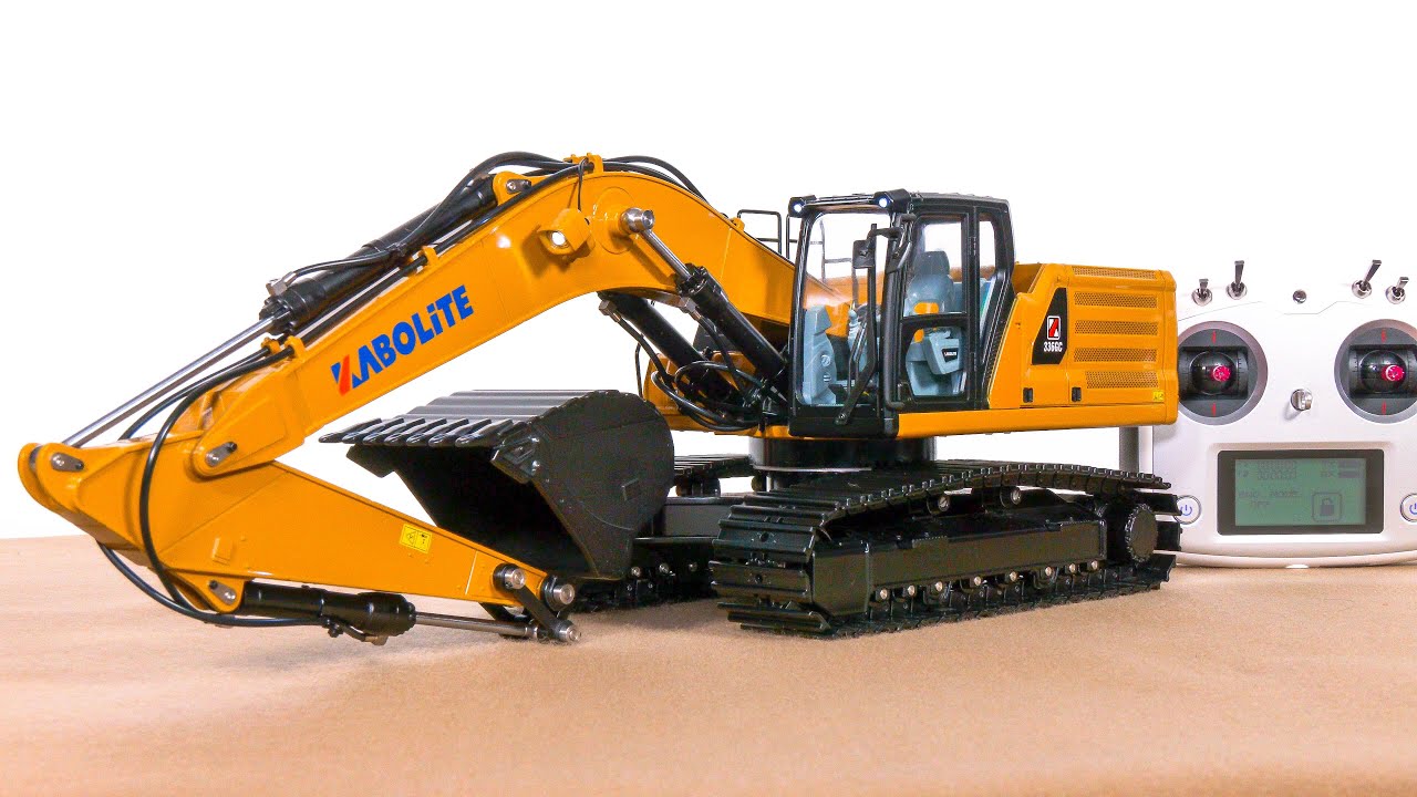 RC HYDRAULIC EXCAVATOR KABOLITE 336 HUINA UNBOXING, TEST!! SCALE 1/16, FULL METAL, 9,1 KG WEIGHT