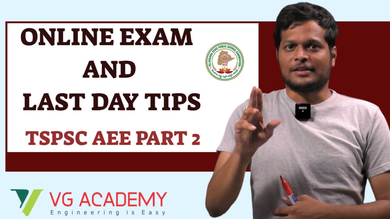 ONLINE EXAM AND LAST DAY TIPS| TSPSC AEE PART 2