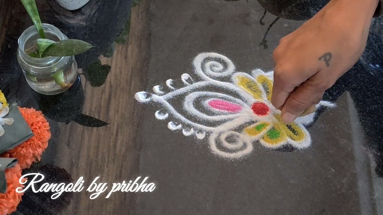 अंगणात काढण्यासाठी ३ सोप्या आणि सुंदर रांगोळी !simple and easy rangoli 