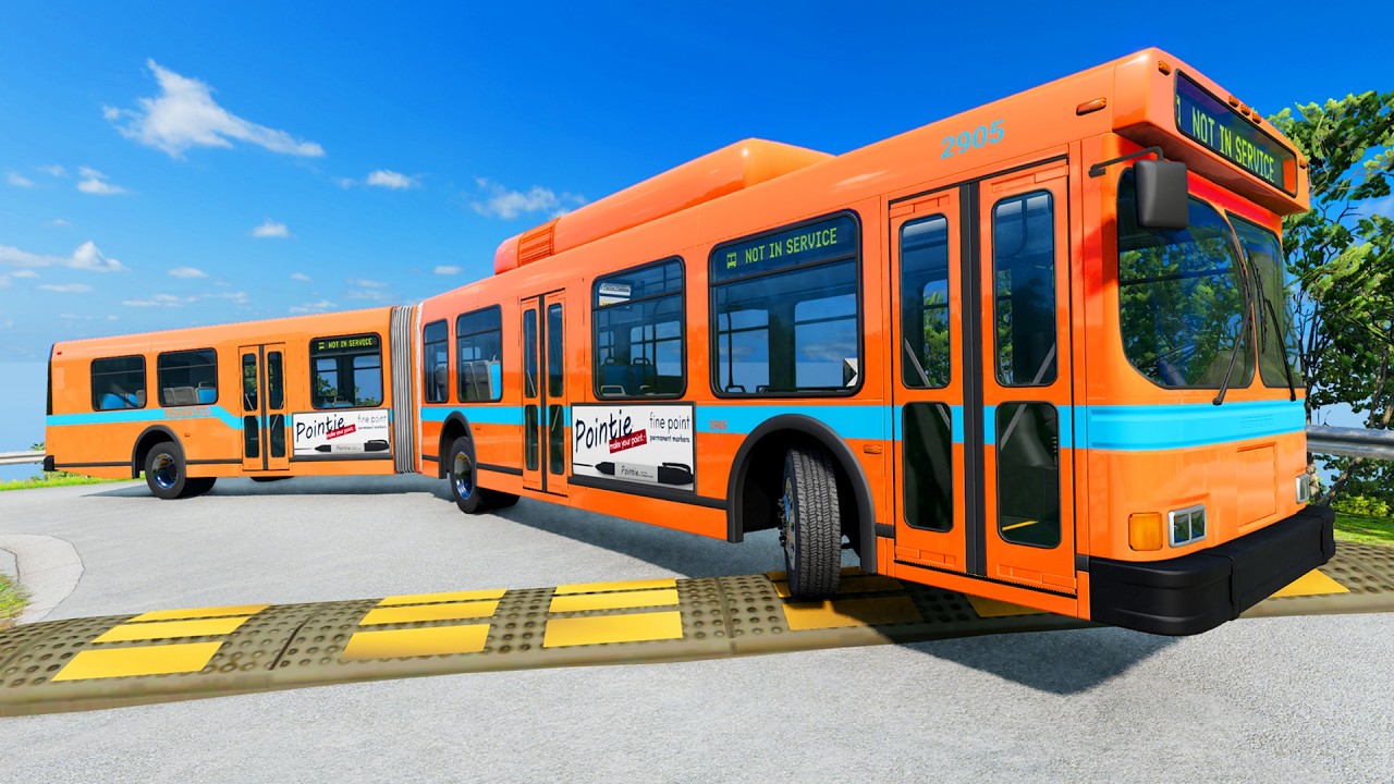 Bus And Trucks Vs Speed Bumps #5 - BeamNG.Drive