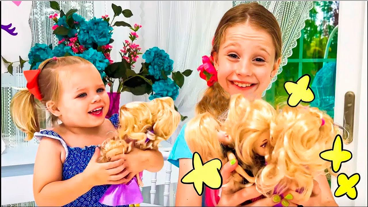 Nastya y su amiga jugando con juguetes nuevos. Las mejores historias para niños