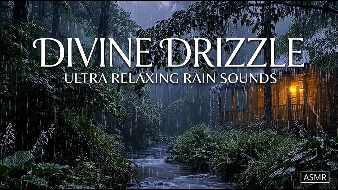 Divine Drizzle | Gentle Rain, Forest Stream & Soft Wind for Deep Sleep (10 Hours)