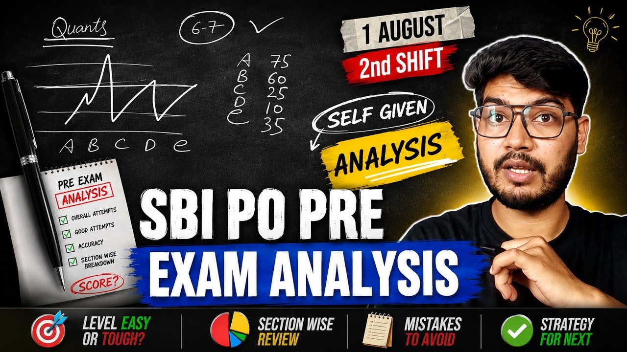 SBI PO Pre 2026 Exam Analysis | 1 August 2nd Shift | Self Given Analysis 🔥