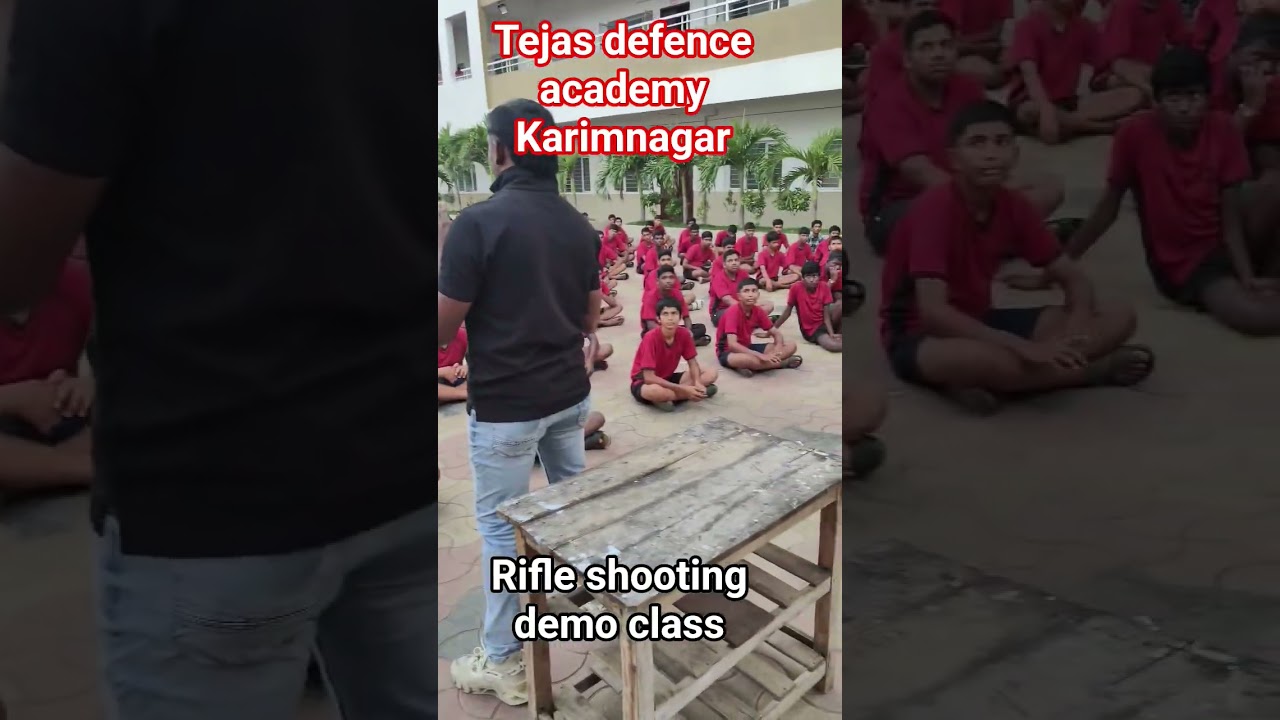 Tejas defence academy  Rifle shooting demo class at karimanagar 🔥🔥