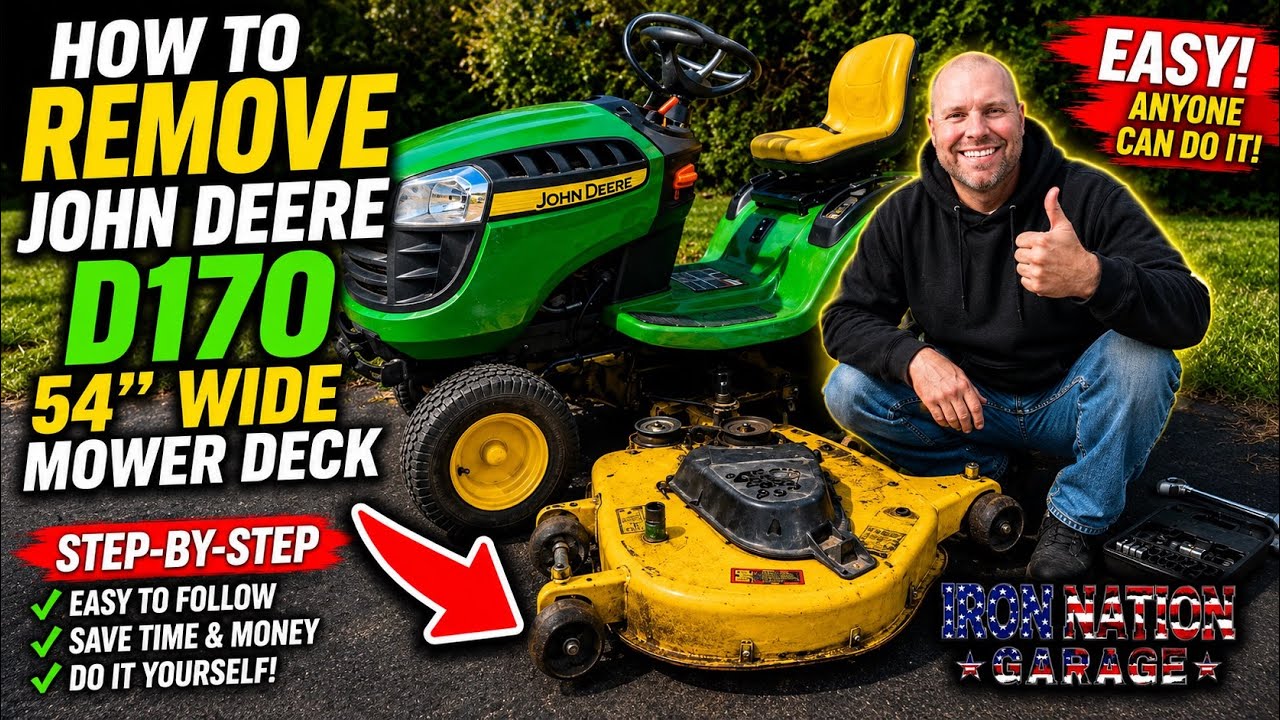 How to Remove John Deere D170 Lawn Tractor 54” Wide Mower Deck