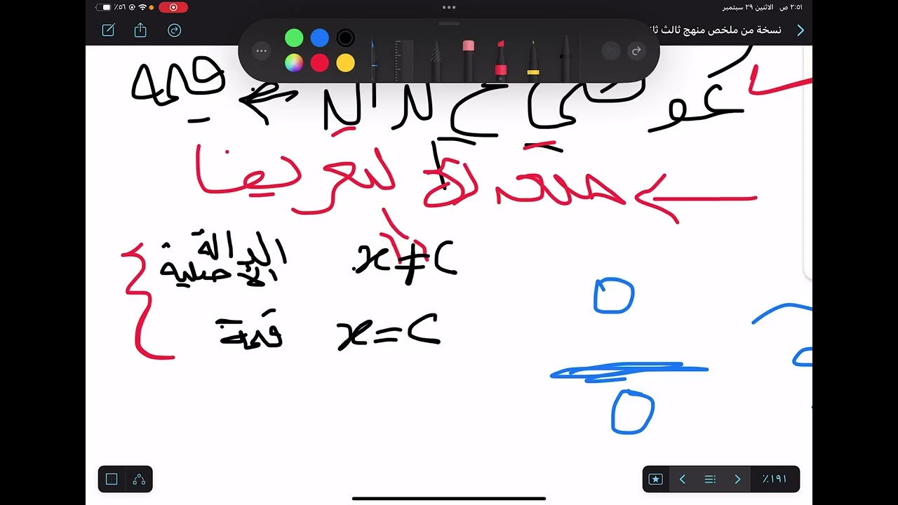 ملخص الاتصال والنهايات ثالث ثانوي الفصل الدراسي الأول